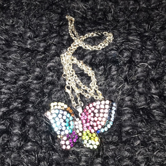 Butterfly Colorful Rhinestone Necklace - Picture 6 of 16
